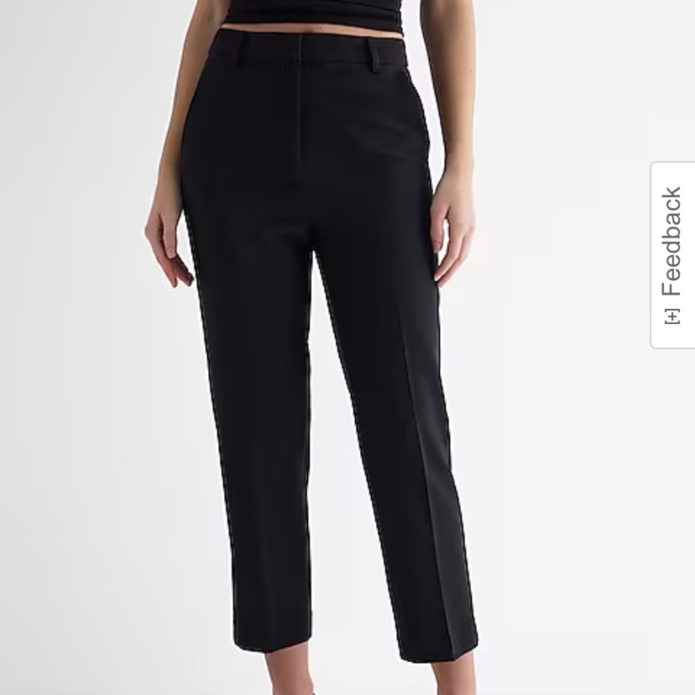 Express Ankle High Rise Black Trousers | Size XL